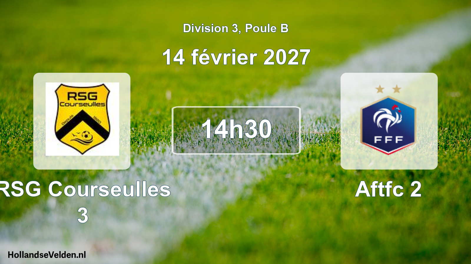 Match programmé: RSG Courseulles 3 - Aftfc 2 (14 février 2027)
