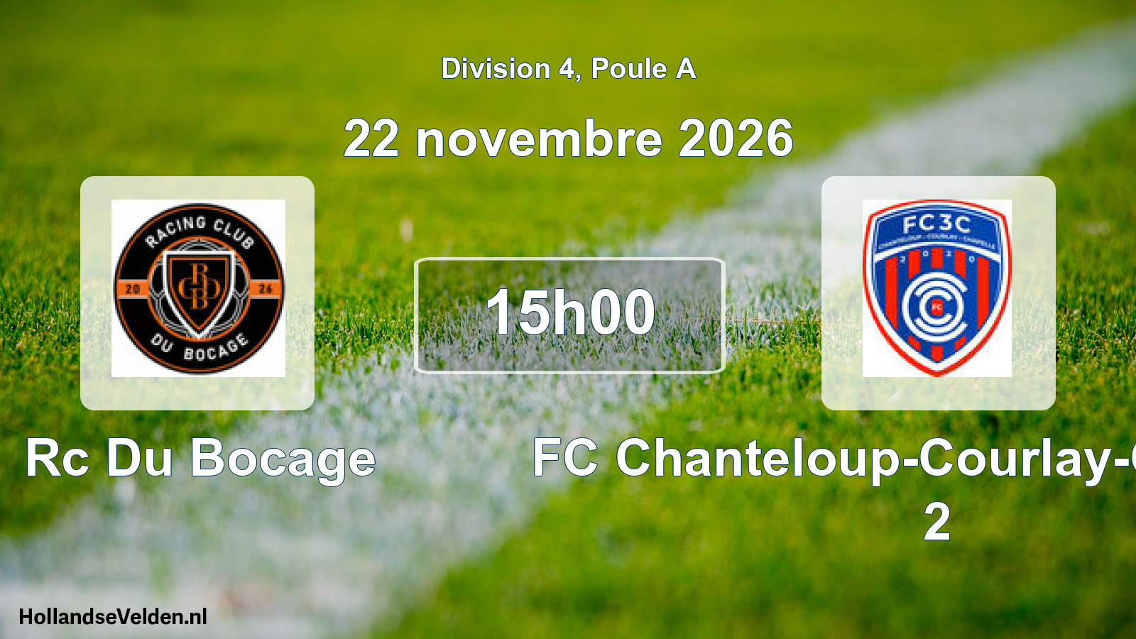 Scheduled Match: Rc Du Bocage - FC Chanteloup-Courlay-Chapelle 2 (22 November 2026)