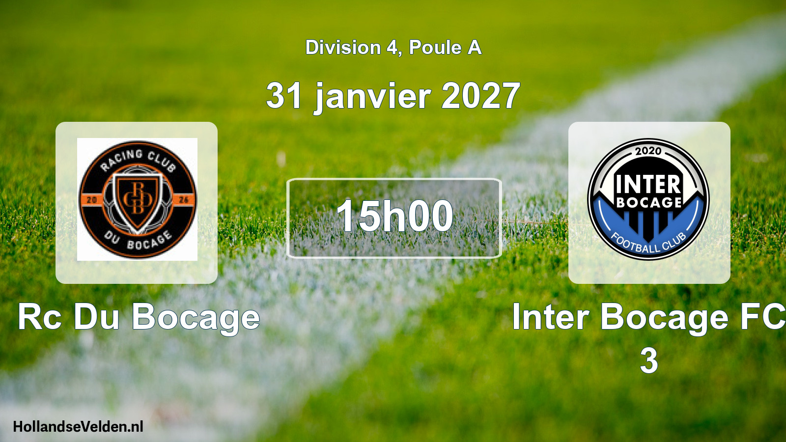Geplande wedstrijd: Rc Du Bocage - Inter Bocage FC 3 (31 januari 2027)