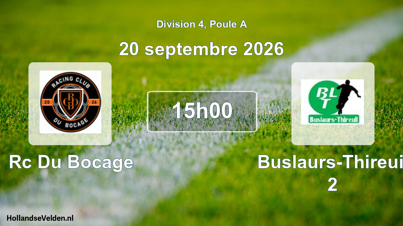 Geplande wedstrijd: Rc Du Bocage - Buslaurs-Thireuil 2 (20 september 2026)