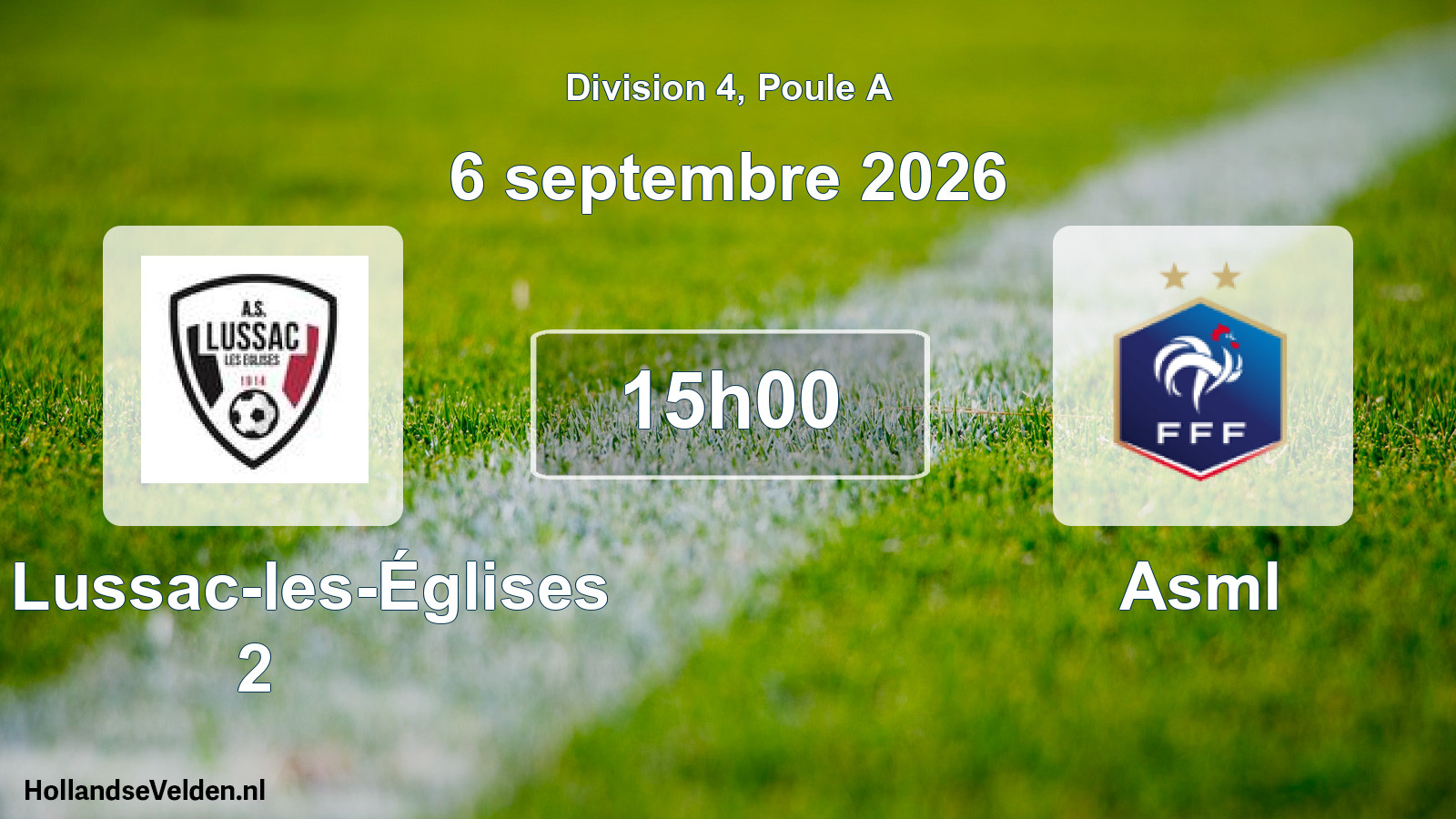 Scheduled Match: AS Lussac-les-Églises 2 - Asml (6 September 2026)