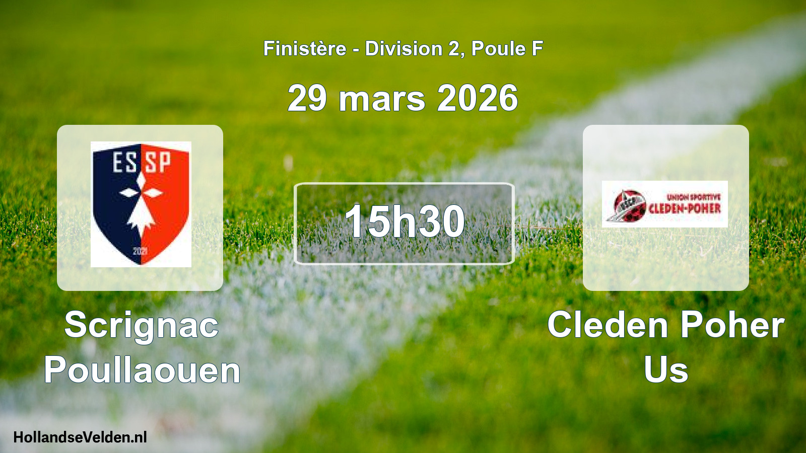 Geplande wedstrijd: Scrignac Poullaouen - Cleden Poher Us (29 mars 2026)