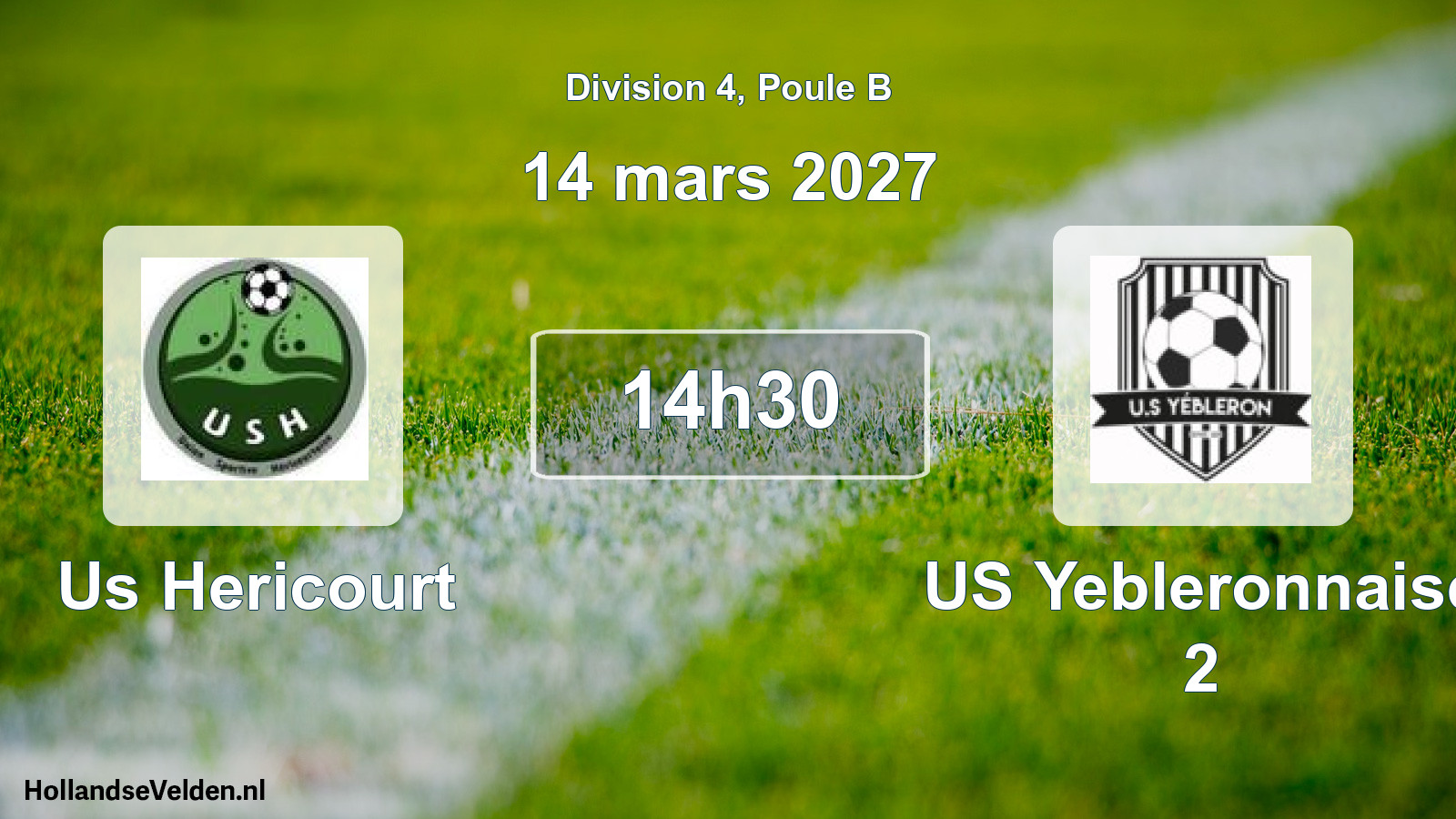 Match programmé: Us Hericourt - US Yebleronnaise 2 (14 mars 2027)