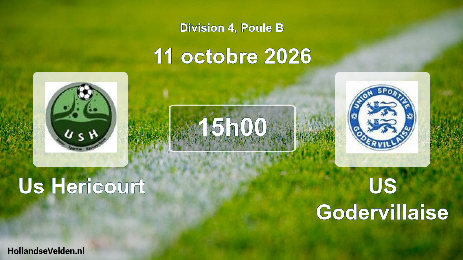 Match programmé: Us Hericourt - US Godervillaise (11 octobre 2026)