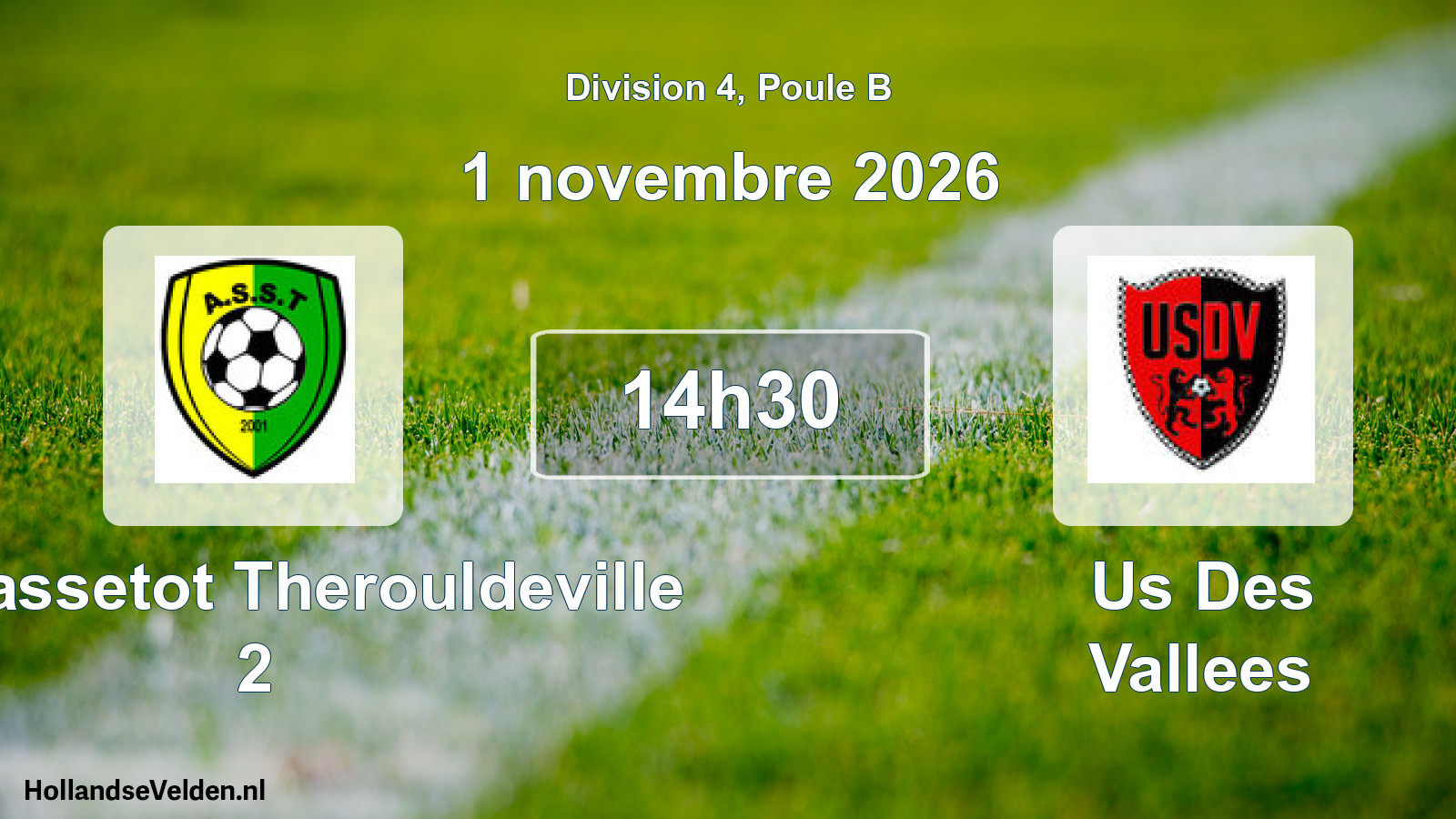 Match programmé: AS Sassetot Therouldeville 2 - Us Des Vallees (1 novembre 2026)