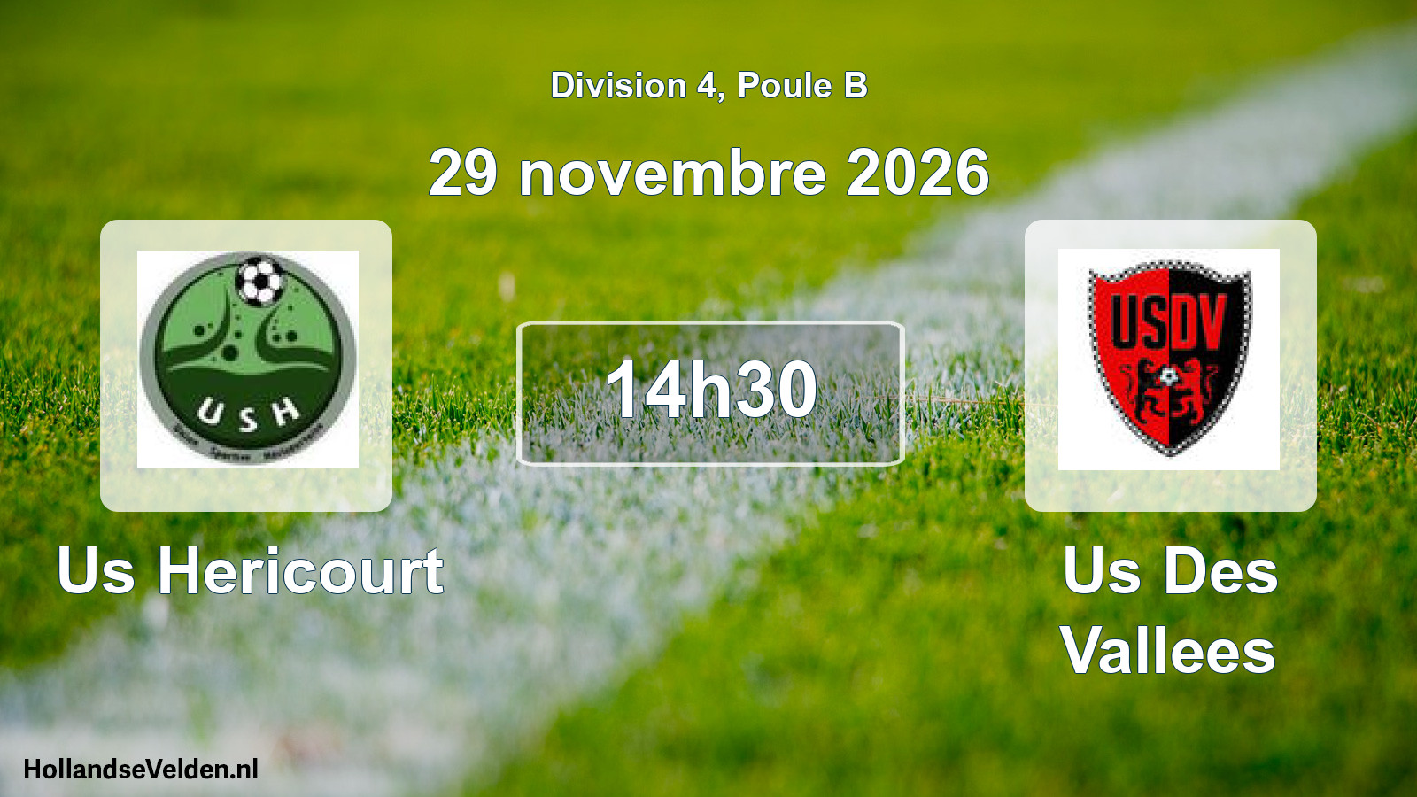 Match programmé: Us Hericourt - Us Des Vallees (29 novembre 2026)