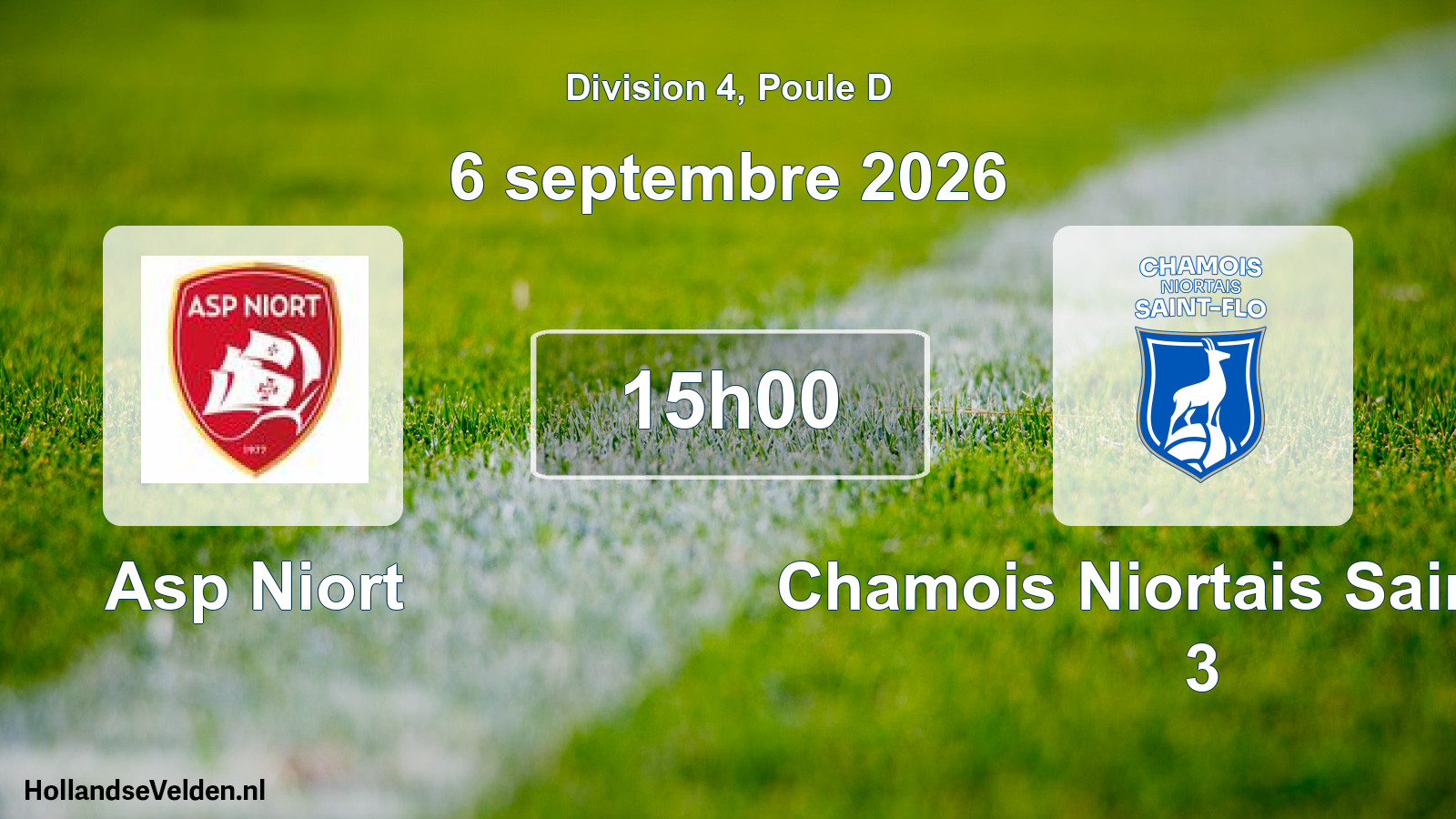 Match programmé: Asp Niort - Chamois Niortais Saint-Flo 3 (27 septembre 2026)