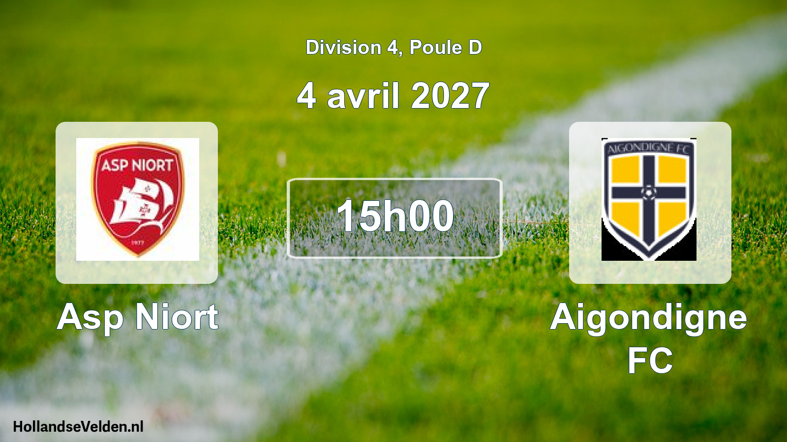 Match programmé: Asp Niort - Aigondigne FC (4 avril 2027)