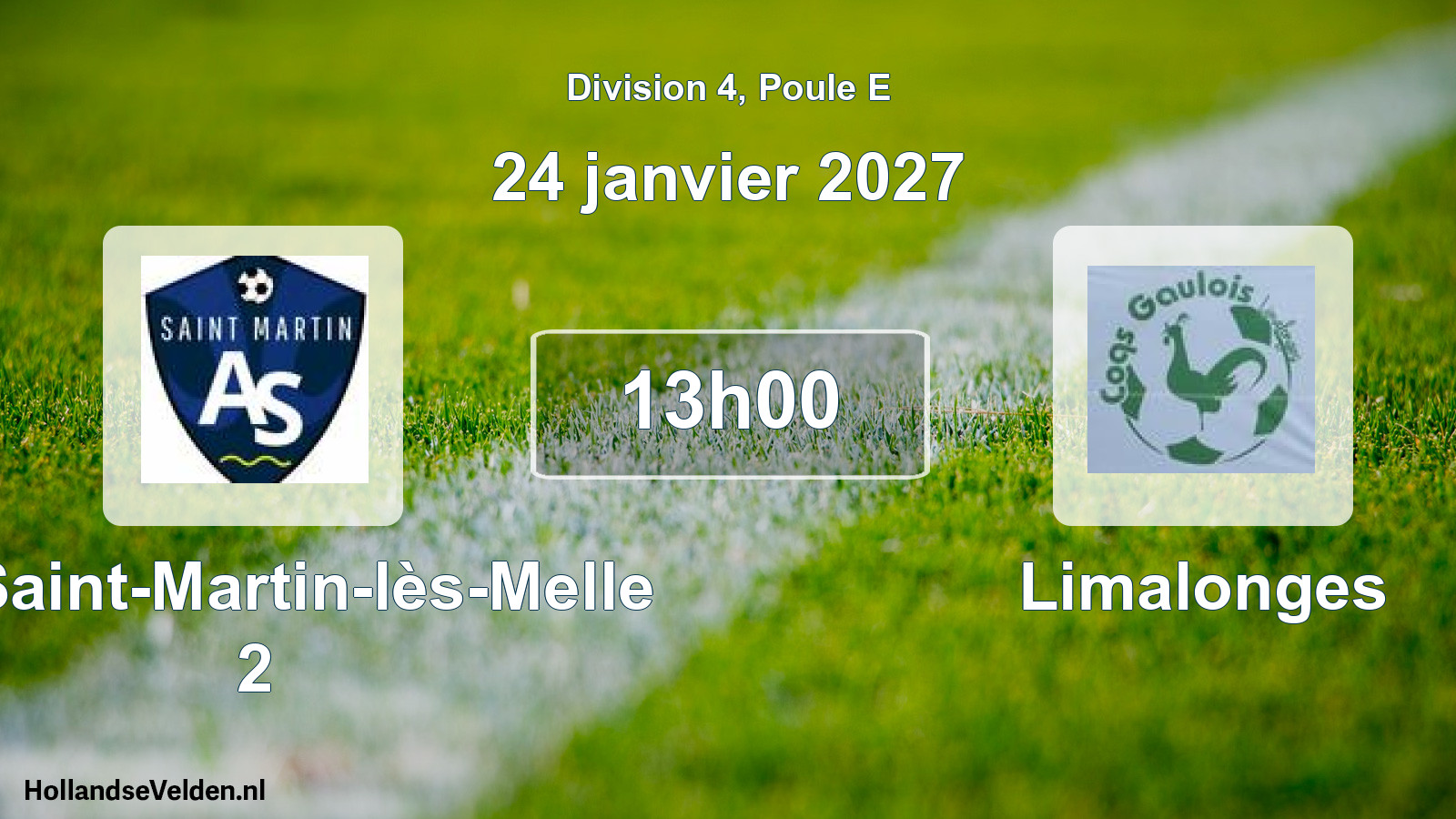 Geplande wedstrijd: AS Saint-Martin-lès-Melle 2 - Limalonges (24 januari 2027)