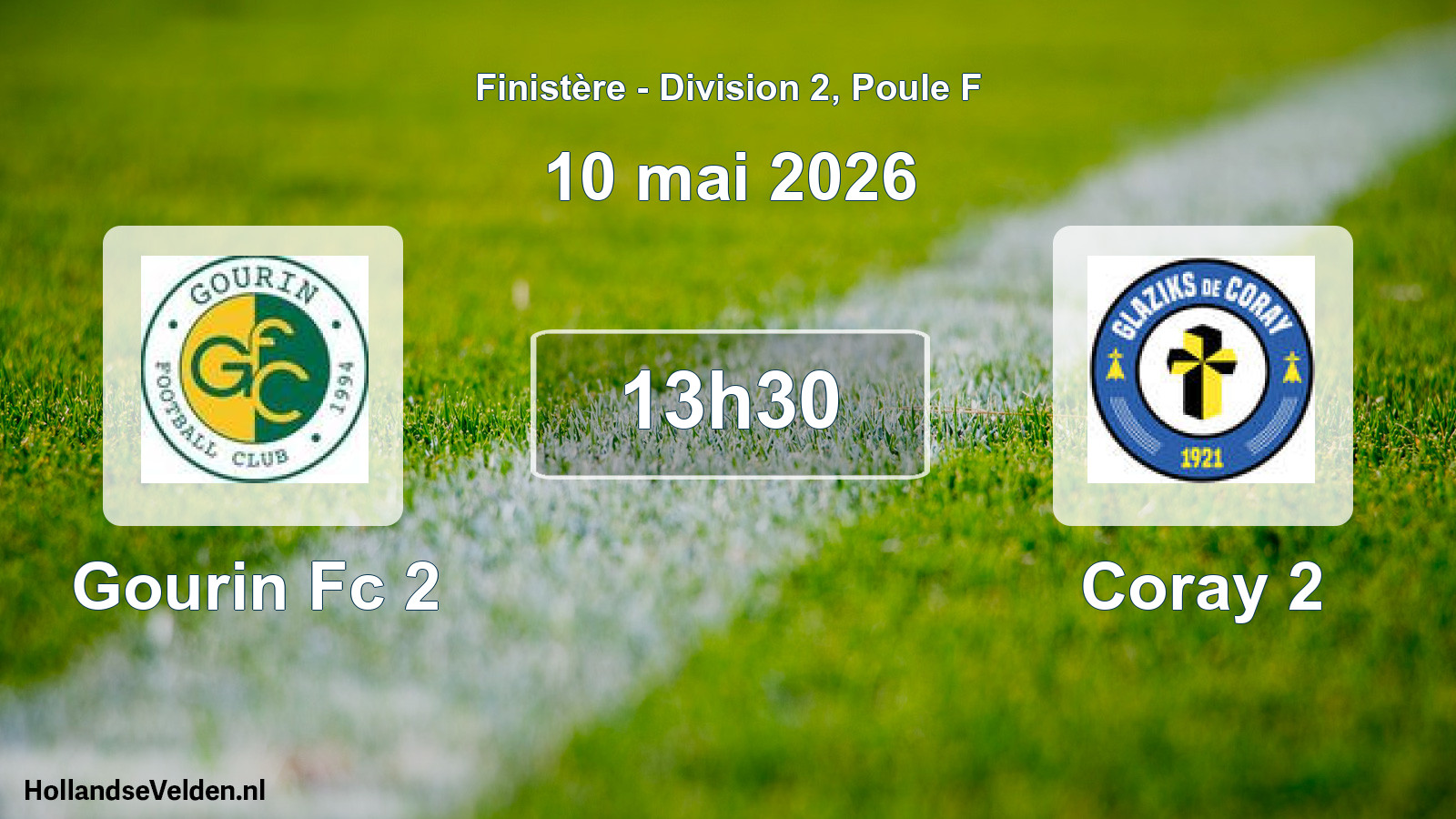 Geplande wedstrijd: Gourin Fc 2 - Coray 2 (10 mai 2026)