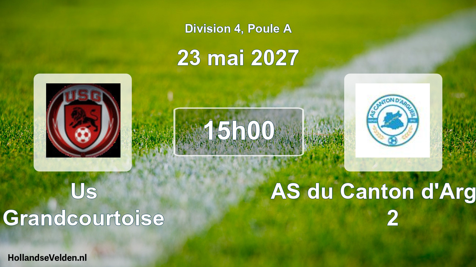 Scheduled Match: Us Grandcourtoise - AS du Canton d'Argueil 2 (23 May 2027)