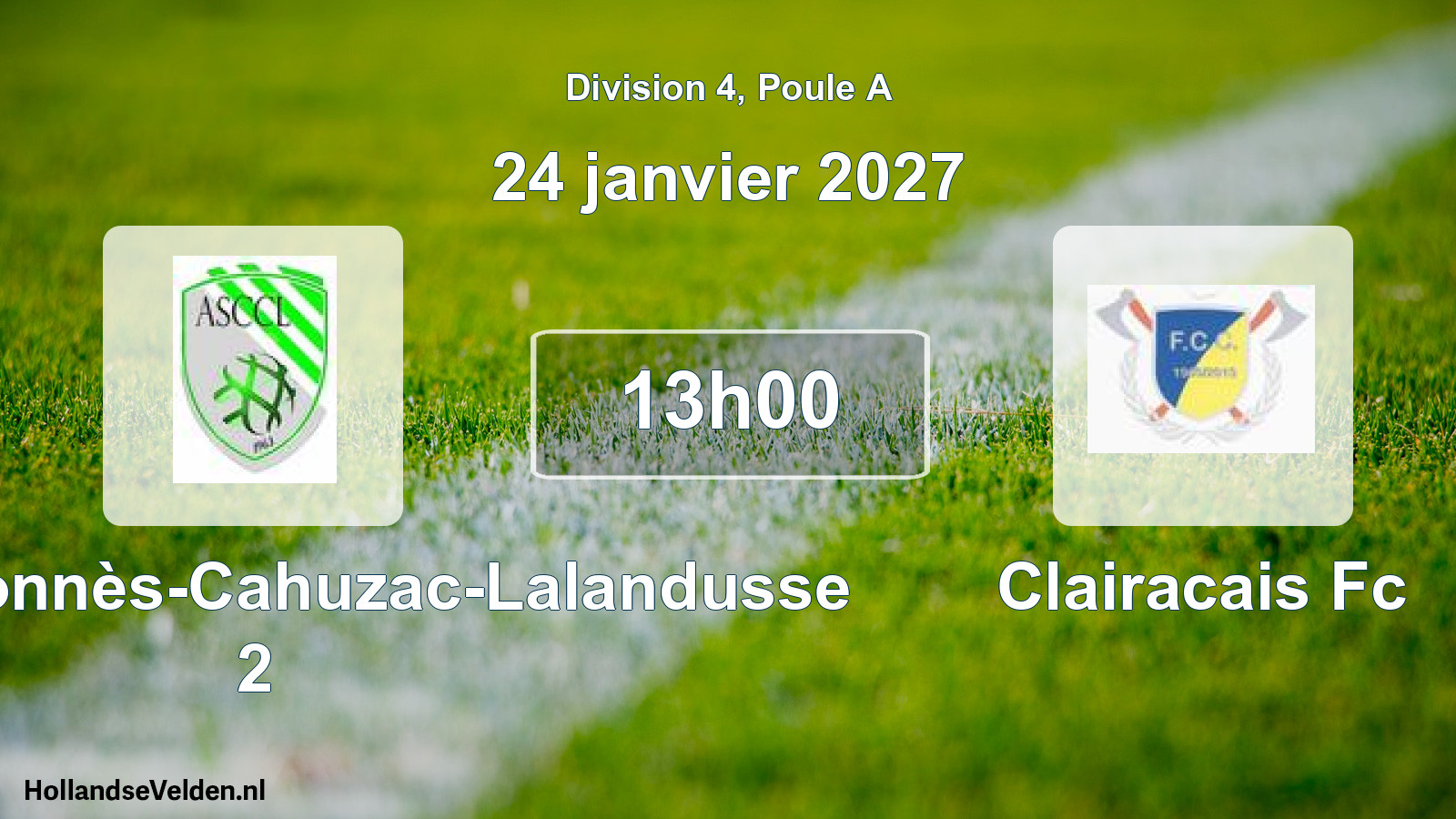Match programmé: AS Castillonnès-Cahuzac-Lalandusse 2 - Clairacais Fc (24 janvier 2027)