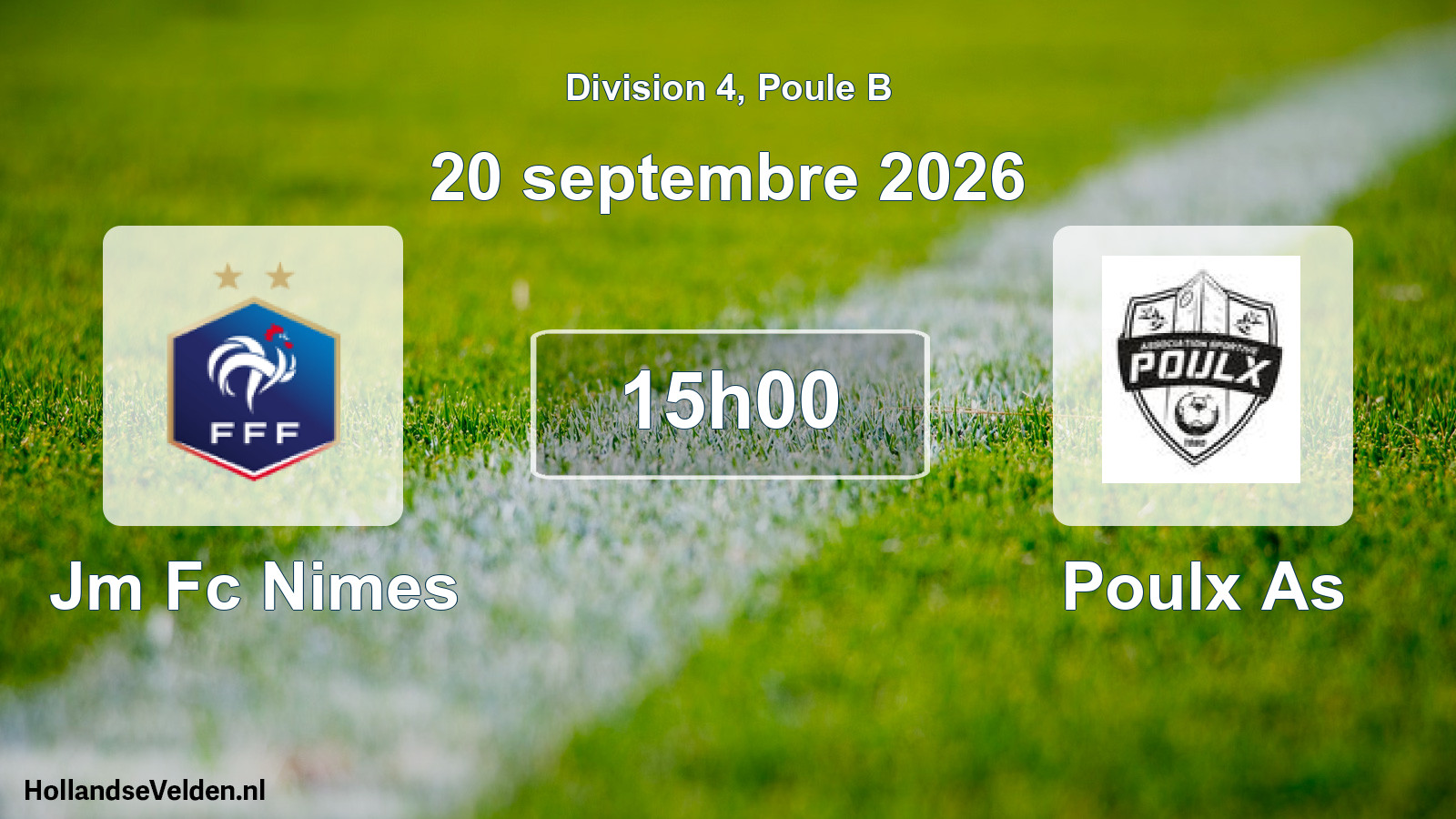 Match programmé: Jm Fc Nimes - Poulx As (20 septembre 2026)