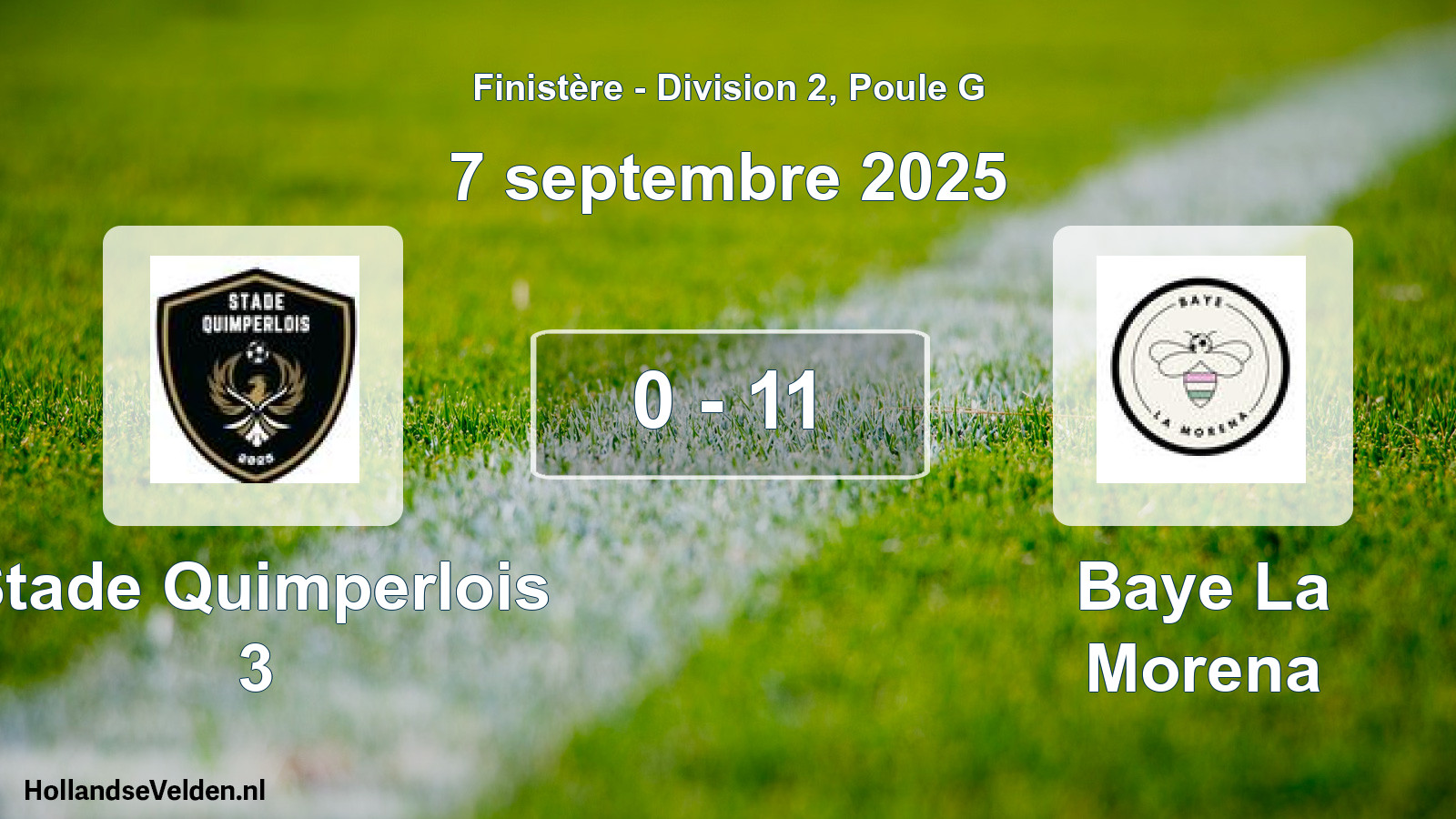 Gespeelde wedstrijd: Stade Quimperlois 3 - Baye La Morena 0 - 11 (7 septembre 2025)