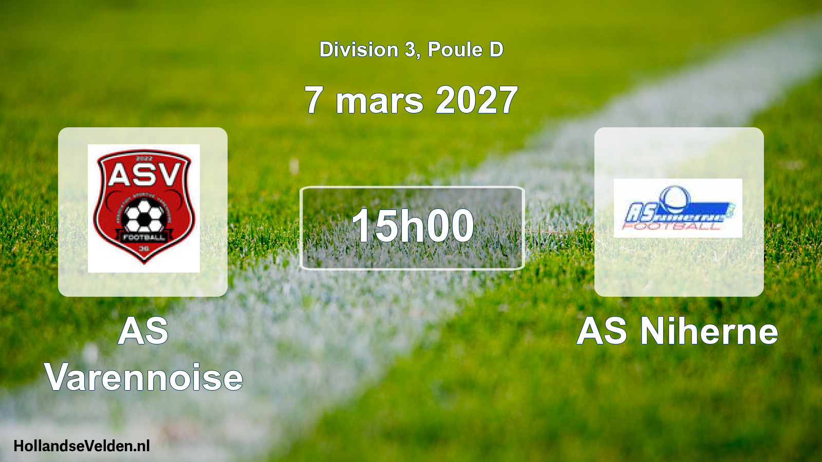 Match programmé: AS Varennoise - AS Niherne (7 mars 2027)
