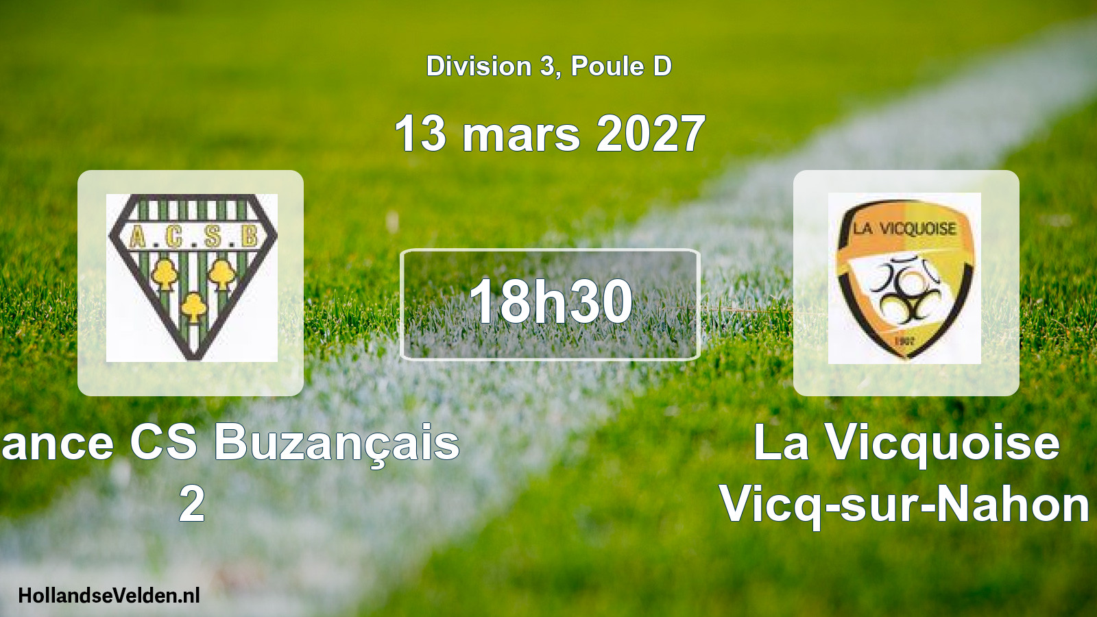 Match programmé: Alliance CS Buzançais 2 - La Vicquoise Vicq-sur-Nahon (13 mars 2027)