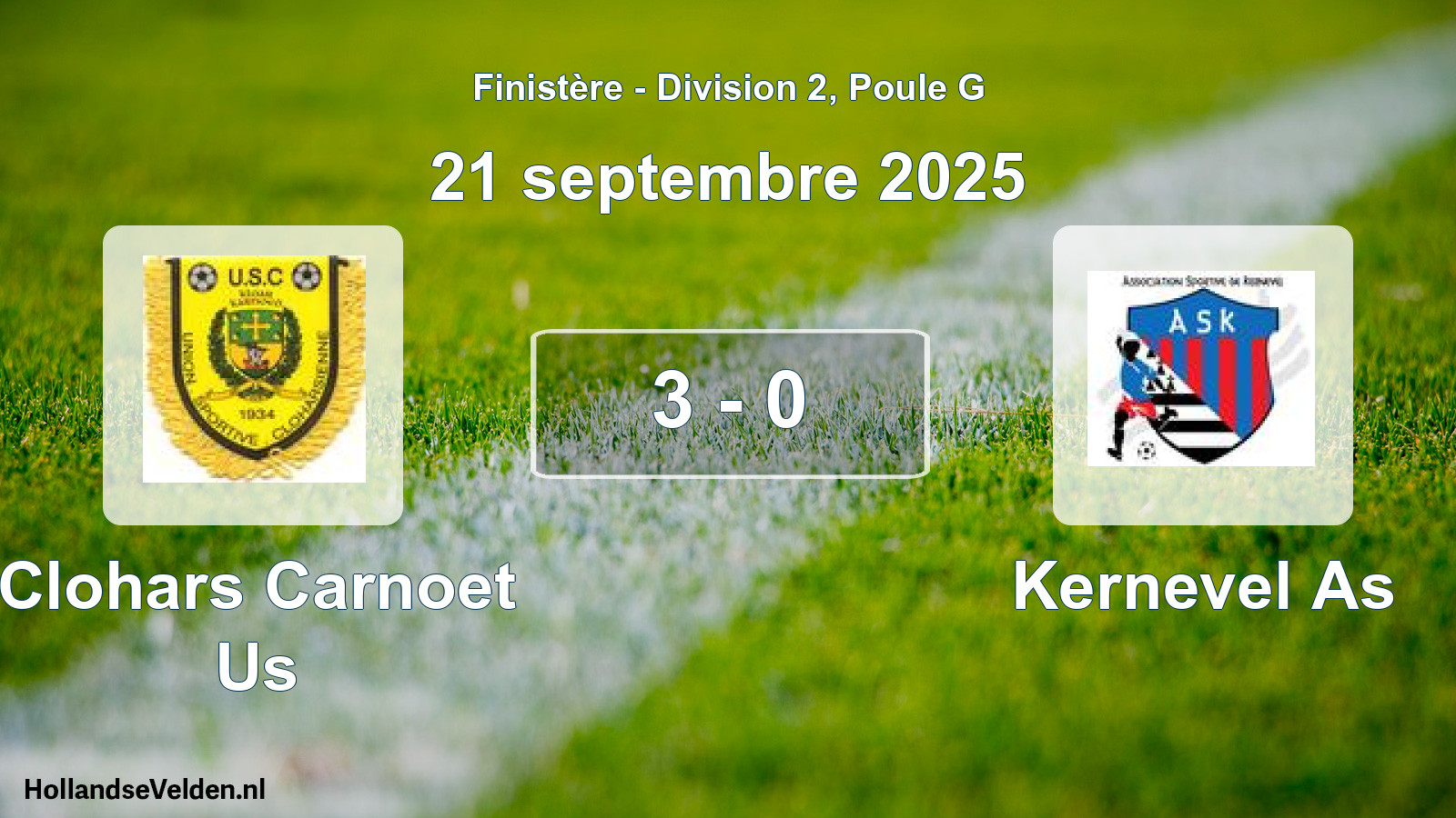 Gespeelde wedstrijd: Clohars Carnoet Us - Kernevel As 3 - 0 (21 september 2025)