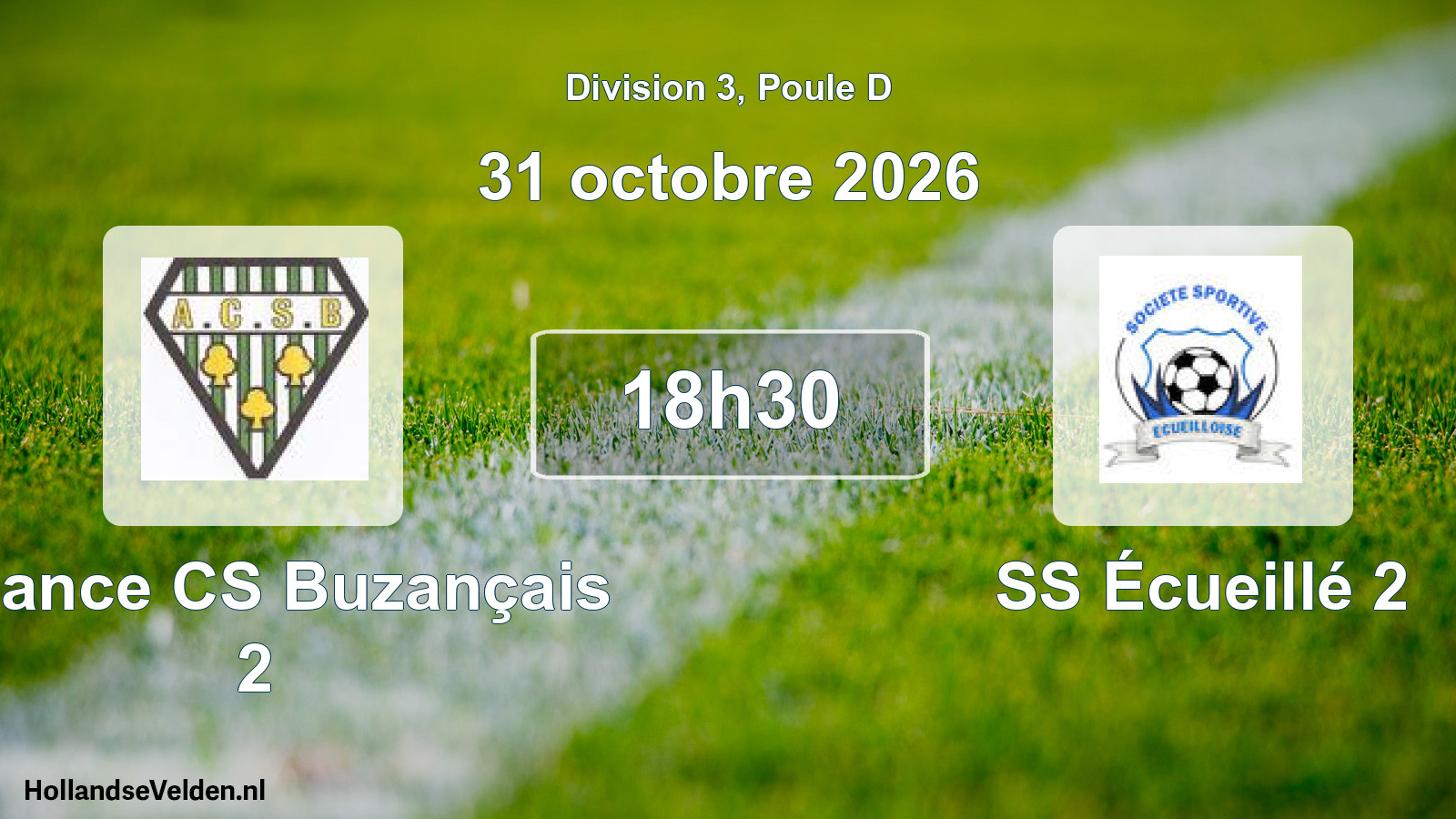 Match programmé: Alliance CS Buzançais 2 - SS Écueillé 2 (31 octobre 2026)