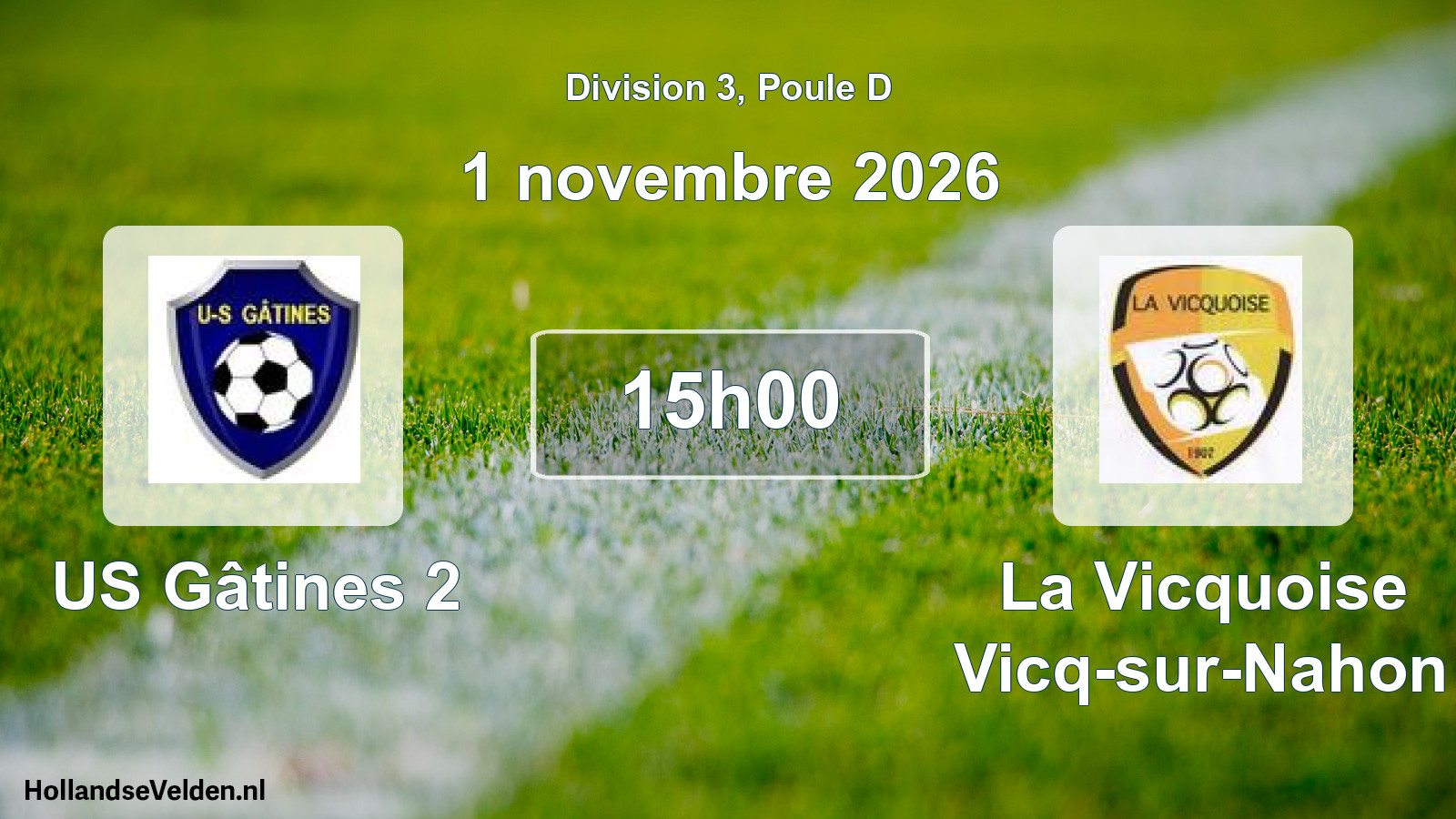 Match programmé: US Gâtines 2 - La Vicquoise Vicq-sur-Nahon (1 novembre 2026)