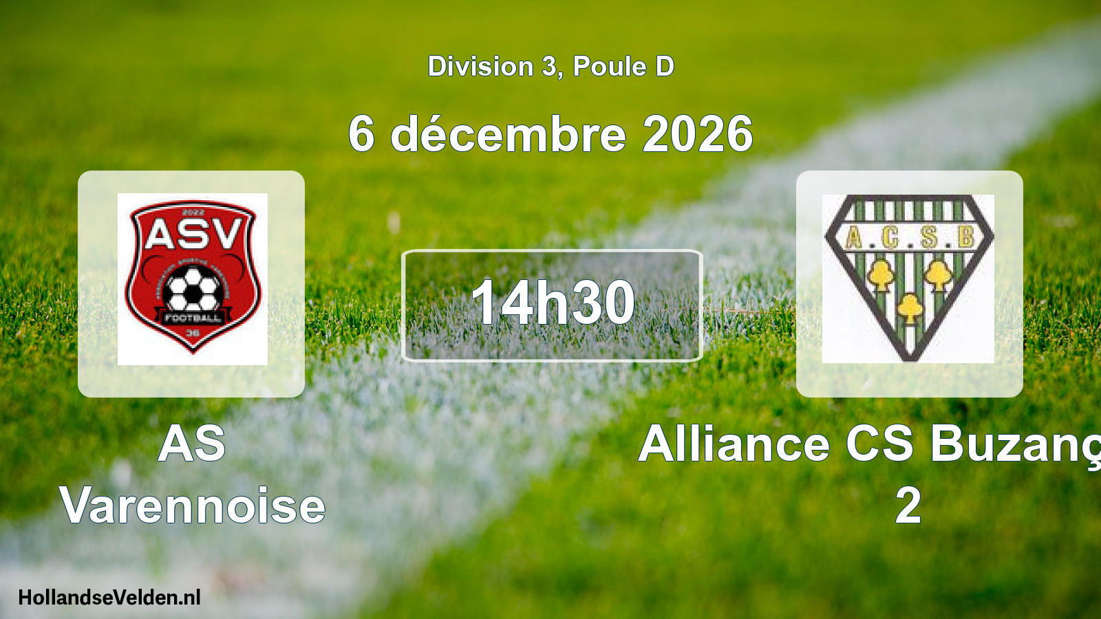 Match programmé: AS Varennoise - Alliance CS Buzançais 2 (6 décembre 2026)