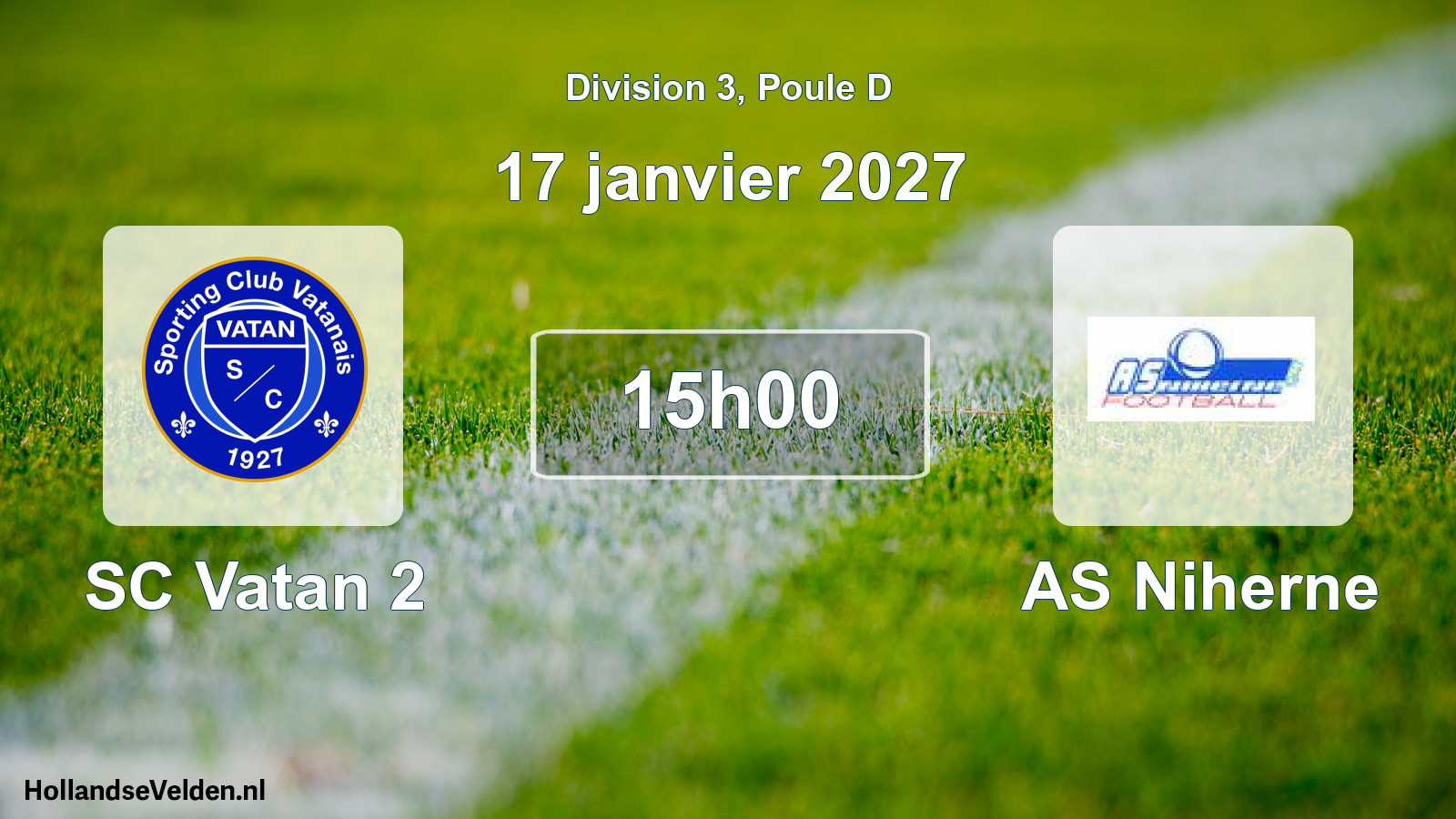 Match programmé: SC Vatan 2 - AS Niherne (17 janvier 2027)