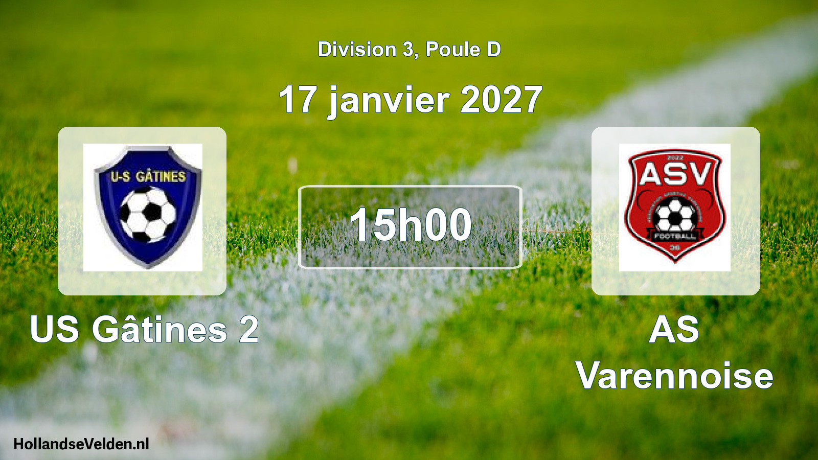 Scheduled Match: US Gâtines 2 - AS Varennoise (17 January 2027)