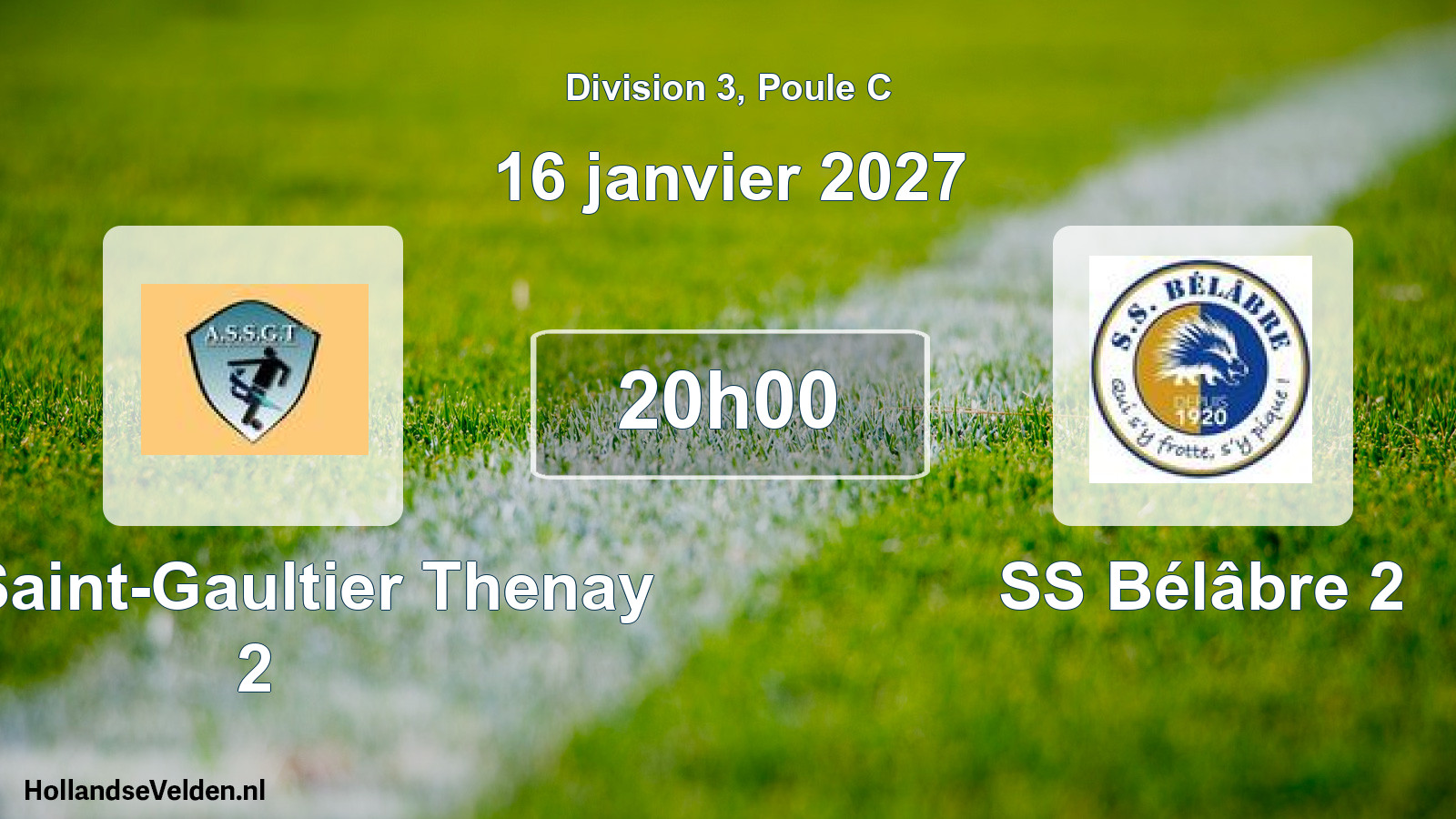 Geplande wedstrijd: AS Saint-Gaultier Thenay 2 - SS Bélâbre 2 (16 januari 2027)