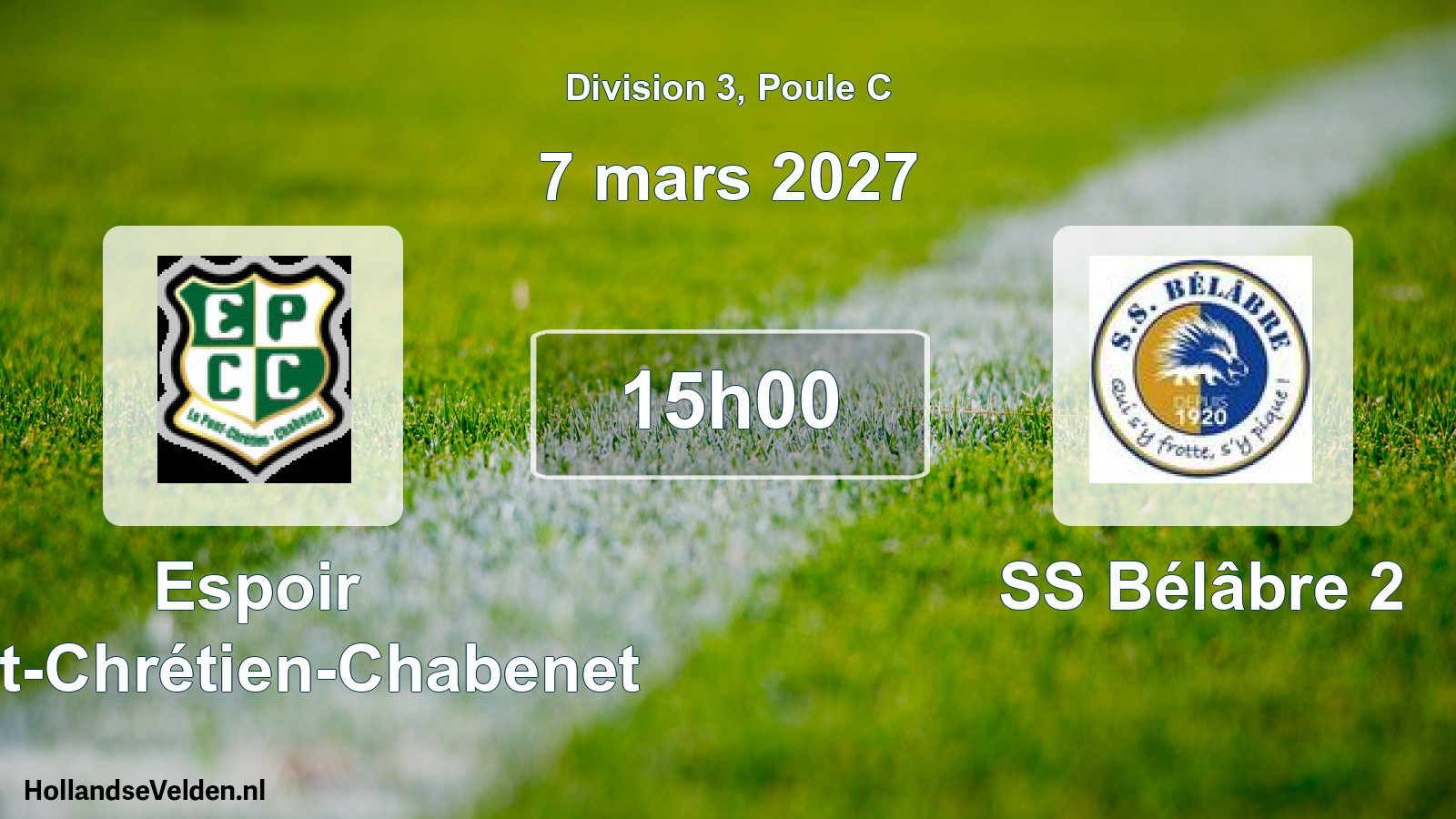 Geplande wedstrijd: Espoir Pont-Chrétien-Chabenet - SS Bélâbre 2 (7 maart 2027)