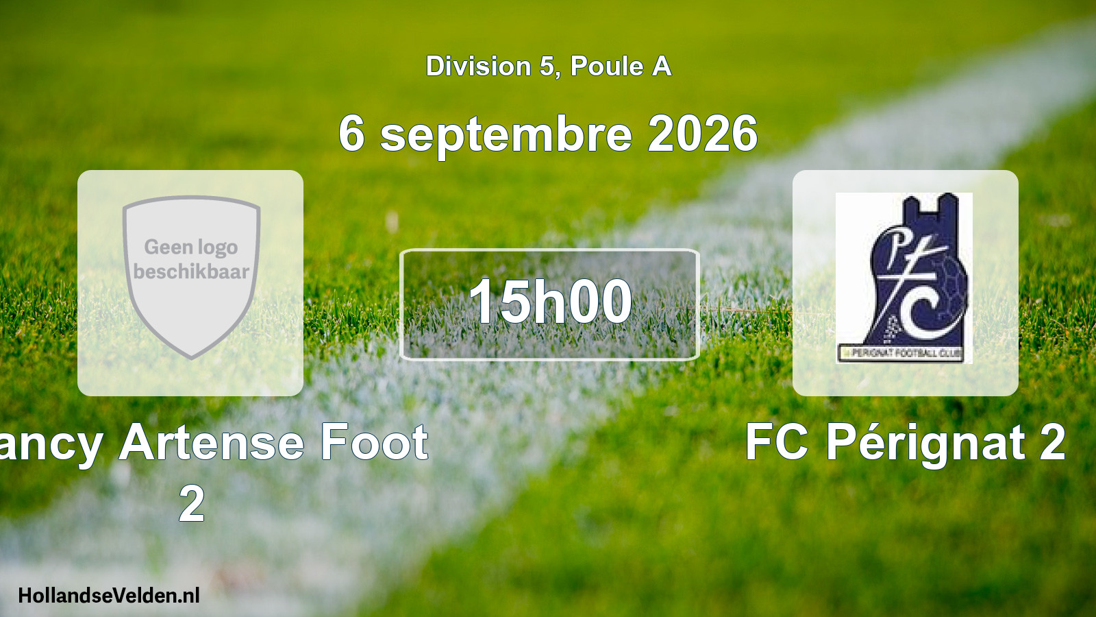 Match programmé: Sancy Artense Foot 2 - FC Pérignat 2 (6 septembre 2026)