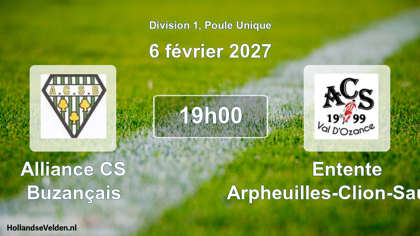 Scheduled Match: Alliance CS Buzançais - Entente Arpheuilles-Clion-Saulnay (6 February 2027)