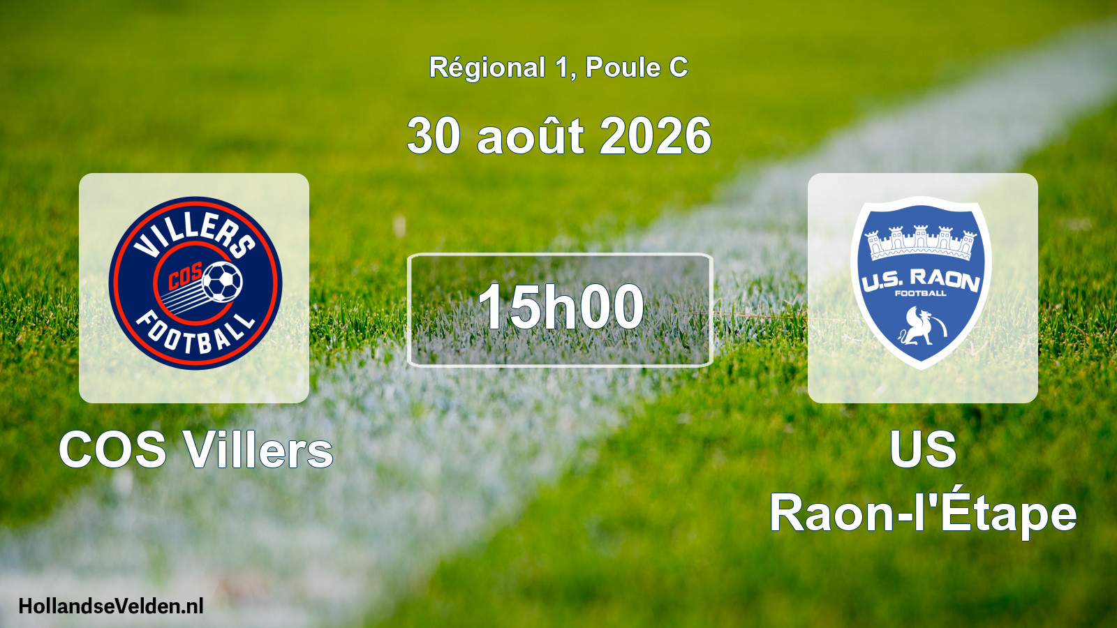 Match programmé: COS Villers - US Raon-l'Étape (30 août 2026)