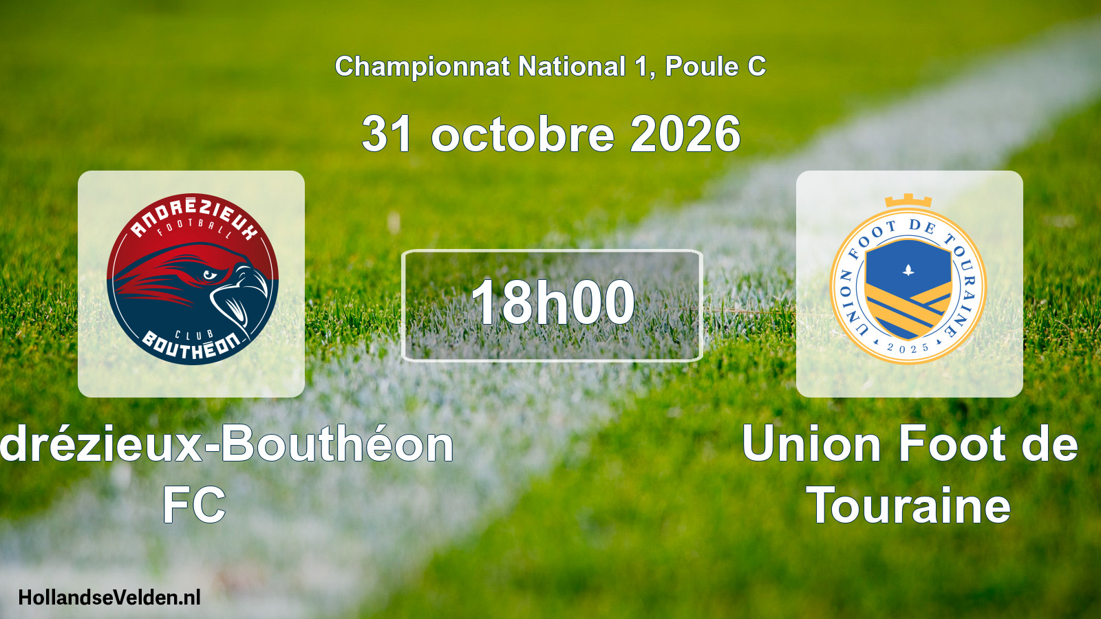 Match programmé: Andrézieux-Bouthéon FC - Union Foot de Touraine (31 octobre 2026)