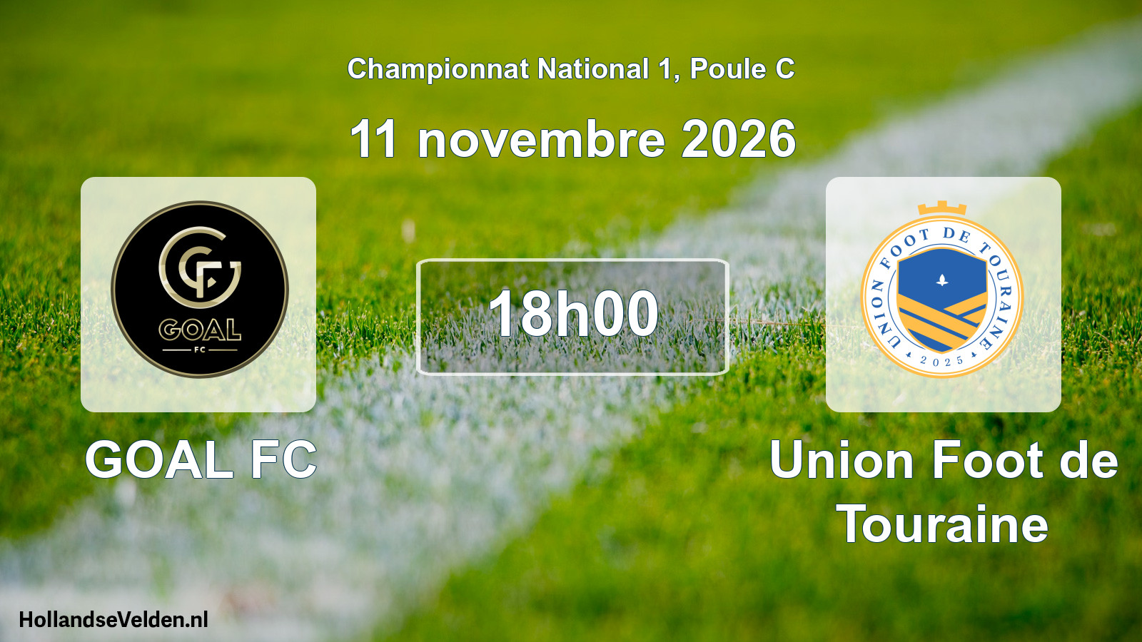 Scheduled Match: GOAL FC - Union Foot de Touraine (11 November 2026)