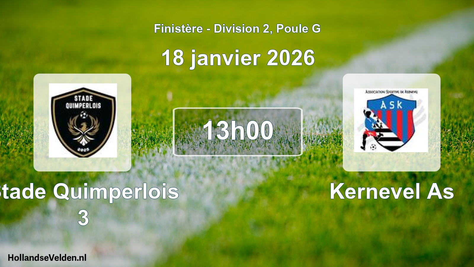 Scheduled Match: Stade Quimperlois 3 - Kernevel As (18 January 2026)