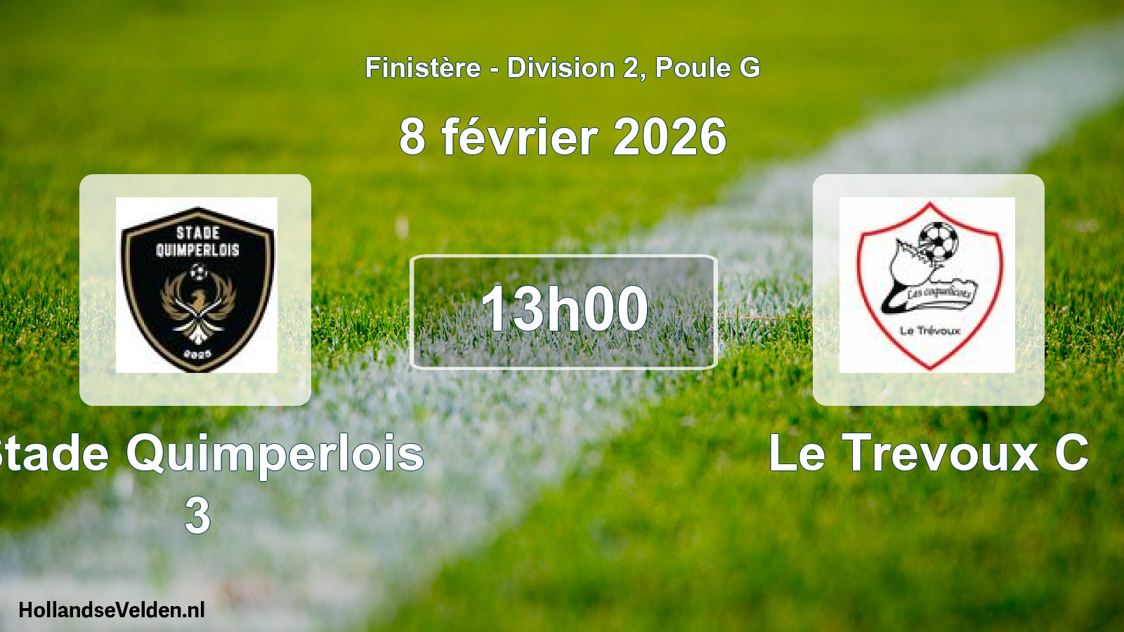 Geplande wedstrijd: Stade Quimperlois 3 - Le Trevoux C (8 février 2026)