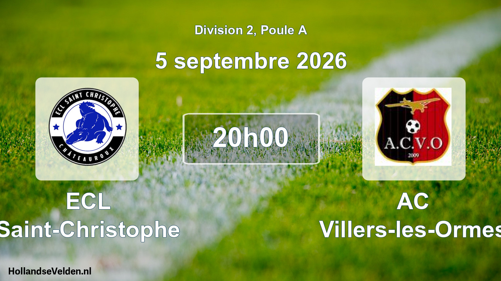 Scheduled Match: ECL Saint-Christophe - AC Villers-les-Ormes (5 September 2026)