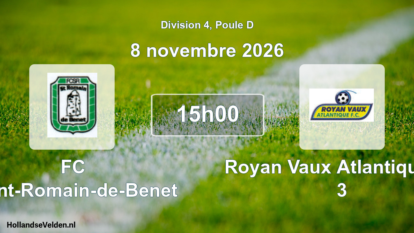 Geplande wedstrijd: FC Saint-Romain-de-Benet - Royan Vaux Atlantique FC 3 (8 november 2026)