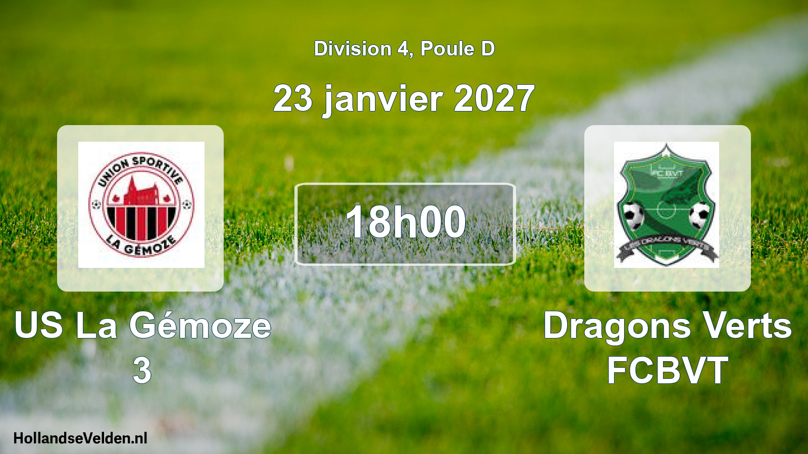 Scheduled Match: US La Gémoze 3 - Dragons Verts FCBVT (23 January 2027)