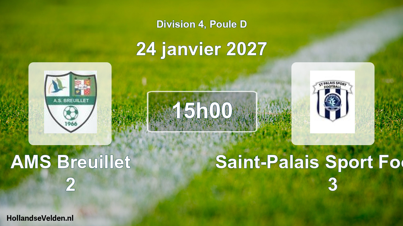 Scheduled Match: AMS Breuillet 2 - Saint-Palais Sport Football 3 (24 January 2027)