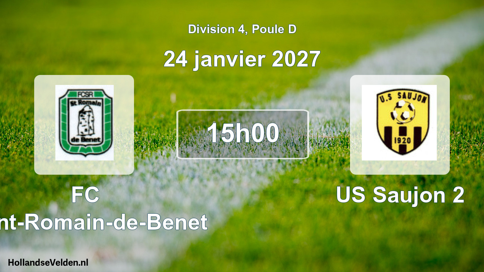 Scheduled Match: FC Saint-Romain-de-Benet - US Saujon 2 (24 January 2027)