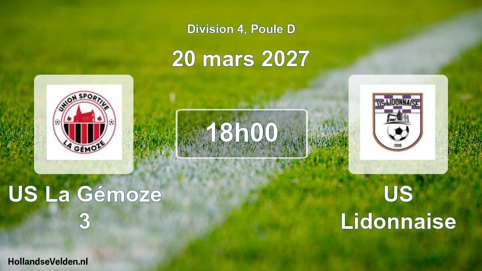 Scheduled Match: US La Gémoze 3 - US Lidonnaise (20 March 2027)