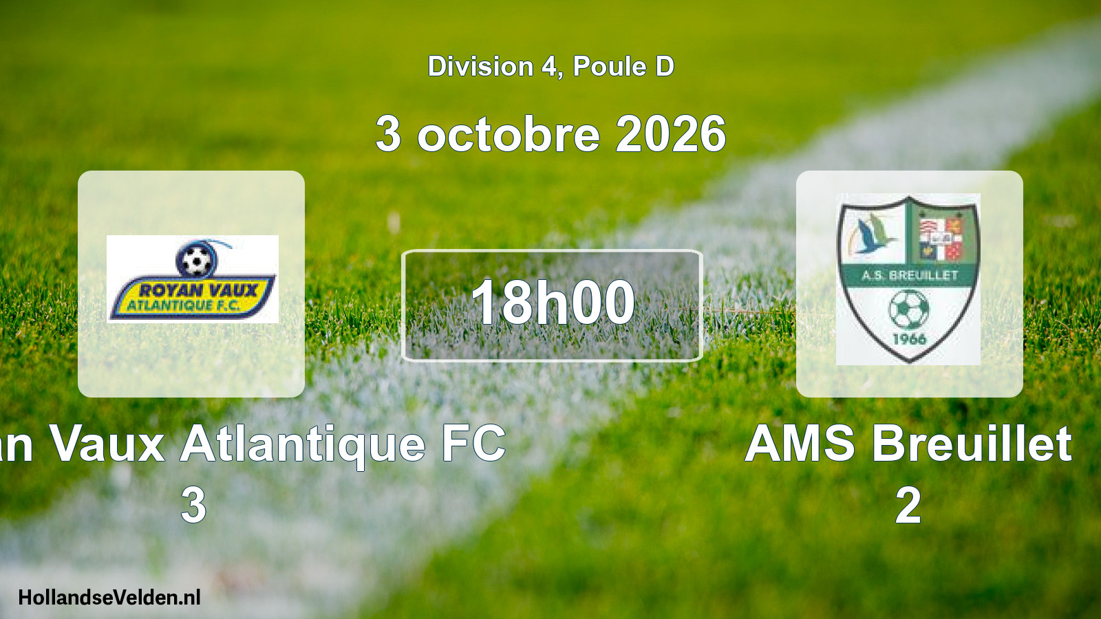 Scheduled Match: Royan Vaux Atlantique FC 3 - AMS Breuillet 2 (3 October 2026)