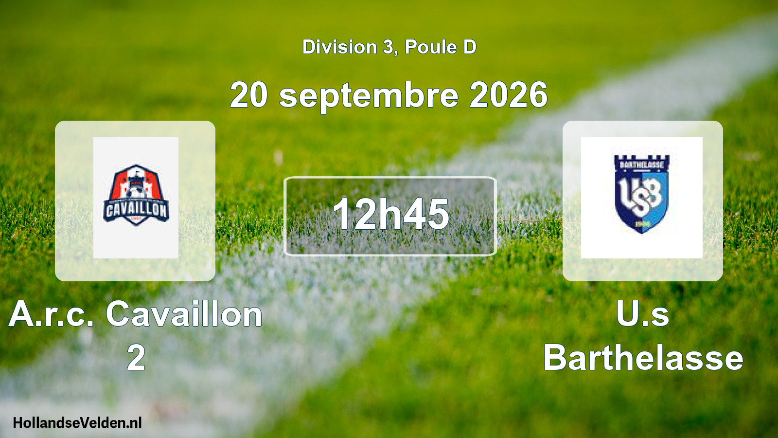 Match programmé: A.r.c. Cavaillon 2 - U.s Barthelasse (20 septembre 2026)