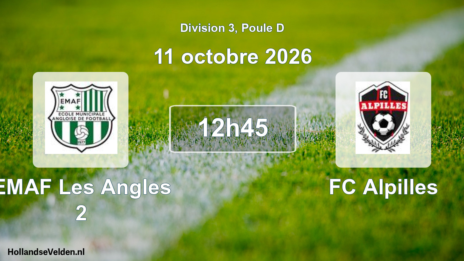 Match programmé: EMAF Les Angles 2 - FC Alpilles (11 octobre 2026)