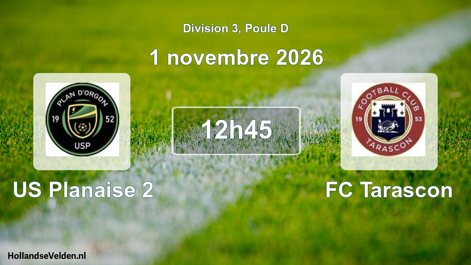 Match programmé: US Planaise 2 - FC Tarascon (1 novembre 2026)