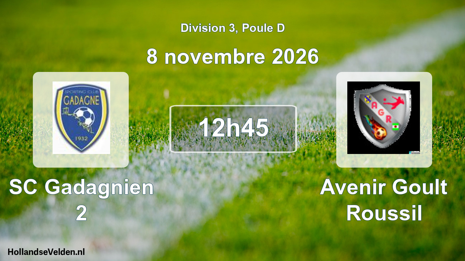 Match programmé: SC Gadagnien 2 - Avenir Goult Roussil (8 novembre 2026)