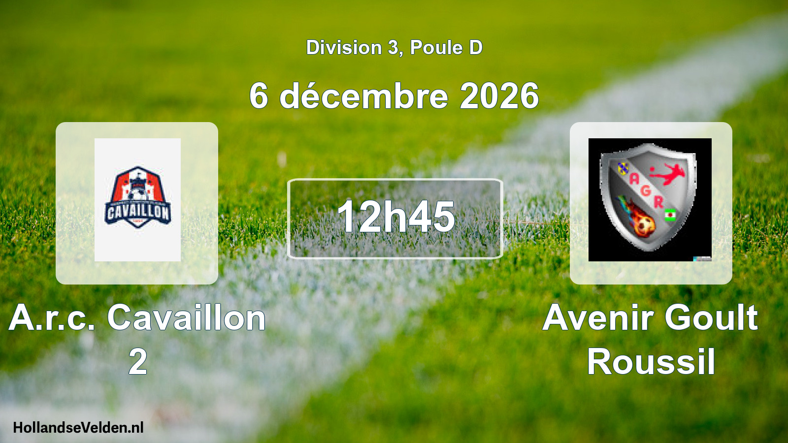 Scheduled Match: A.r.c. Cavaillon 2 - Avenir Goult Roussil (6 December 2026)