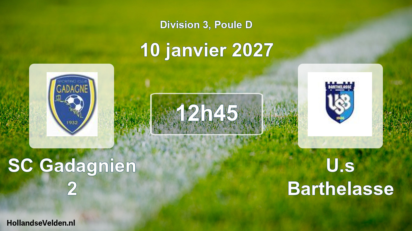 Match programmé: SC Gadagnien 2 - U.s Barthelasse (10 janvier 2027)