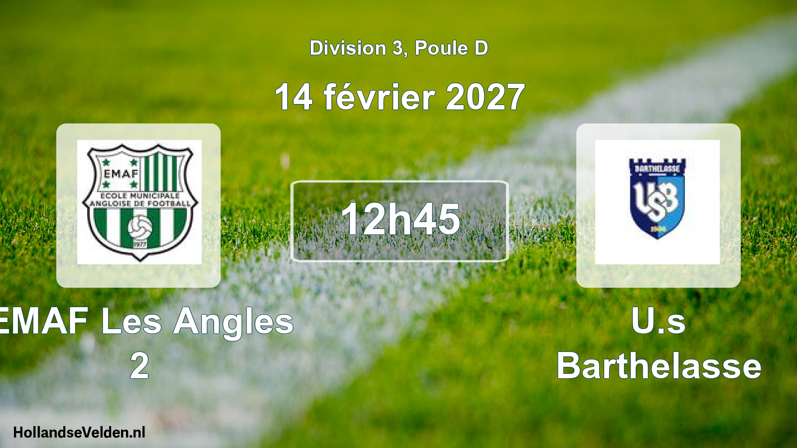 Match programmé: EMAF Les Angles 2 - U.s Barthelasse (14 février 2027)