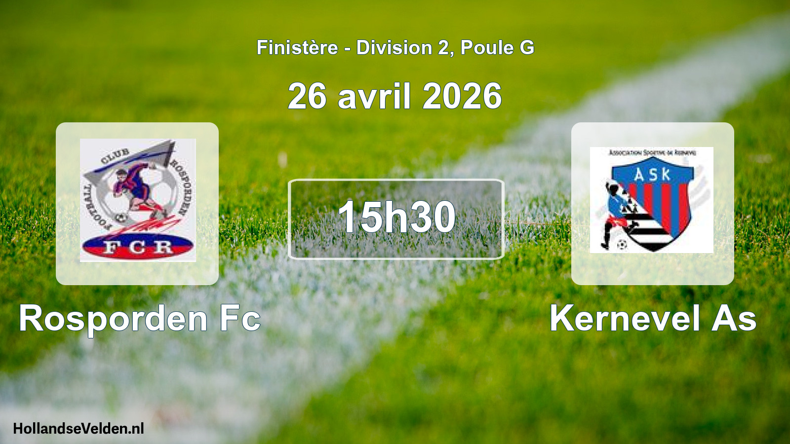 Geplande wedstrijd: Rosporden Fc - Kernevel As (26 avril 2026)